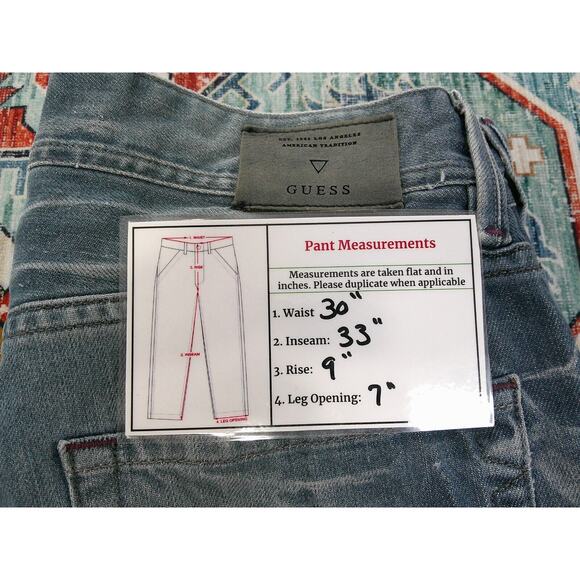 VTG Y2k Guess Jeans Robertson Slim 1981 Distressed/Purple Pocket Men's 30 X 33 - Picture 13 of 13